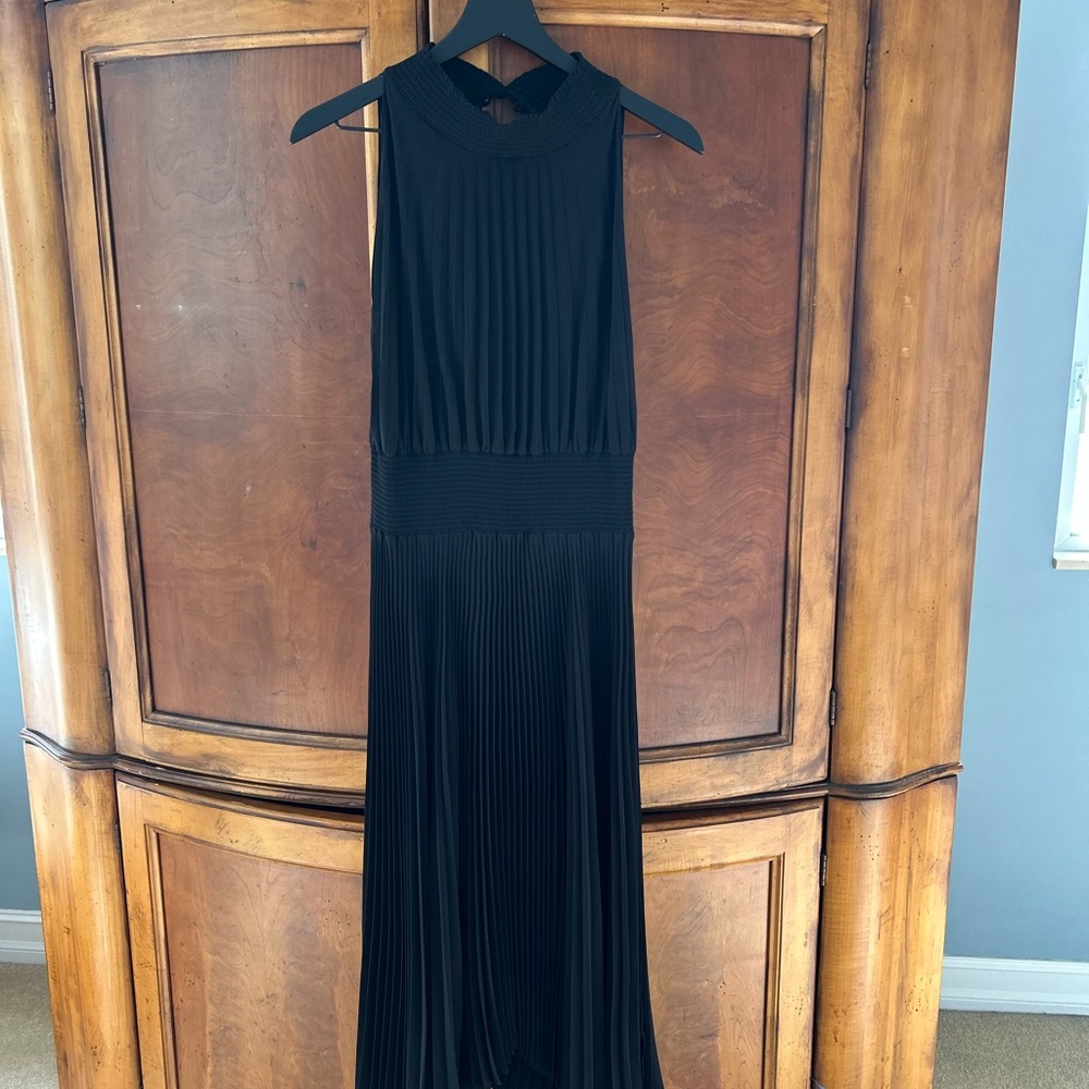 A.L.C. Black Pleated Midi Dress